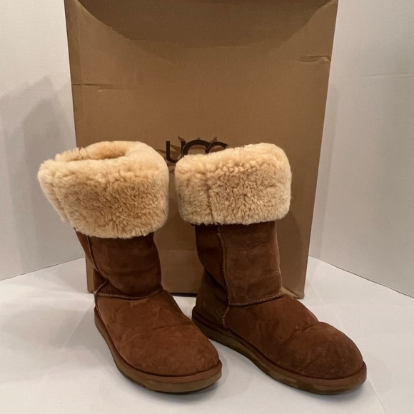 Ugg Chestnut Classic Tall women’s shearling boots, size 8 (style 5815). - Picture 2 of 11